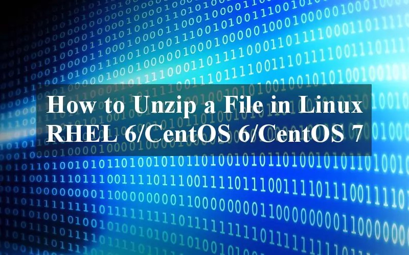 How to Unzip a File in Linux RHEL 6/CentOS 6/CentOS 7 Linux Tutorials