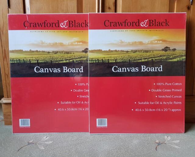 Two Crawford & Black Canvas Boards 16x20" NEW in CV4 Coventry for £10.