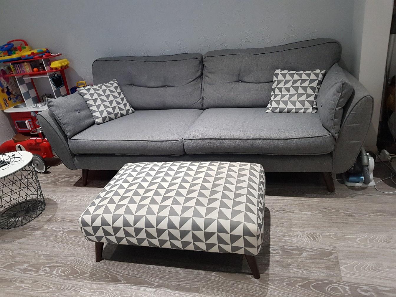French Connection 4 seater Zinc Sofa & stool in London Borough of Bexley for £450.00 for sale