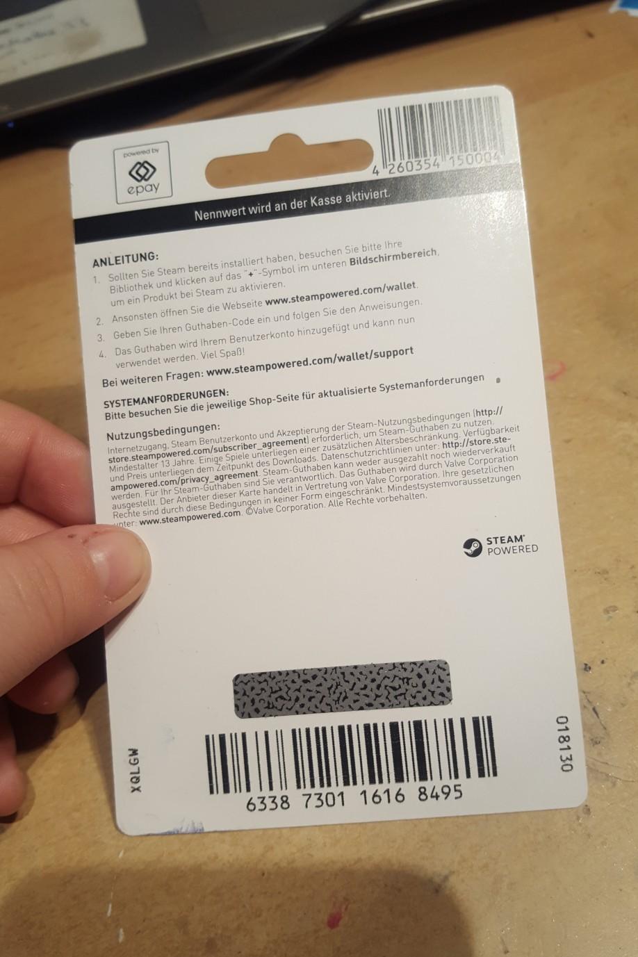 STEAM GUTSCHEIN KARTE in 70327 Stuttgart for €20.00 for sale Shpock