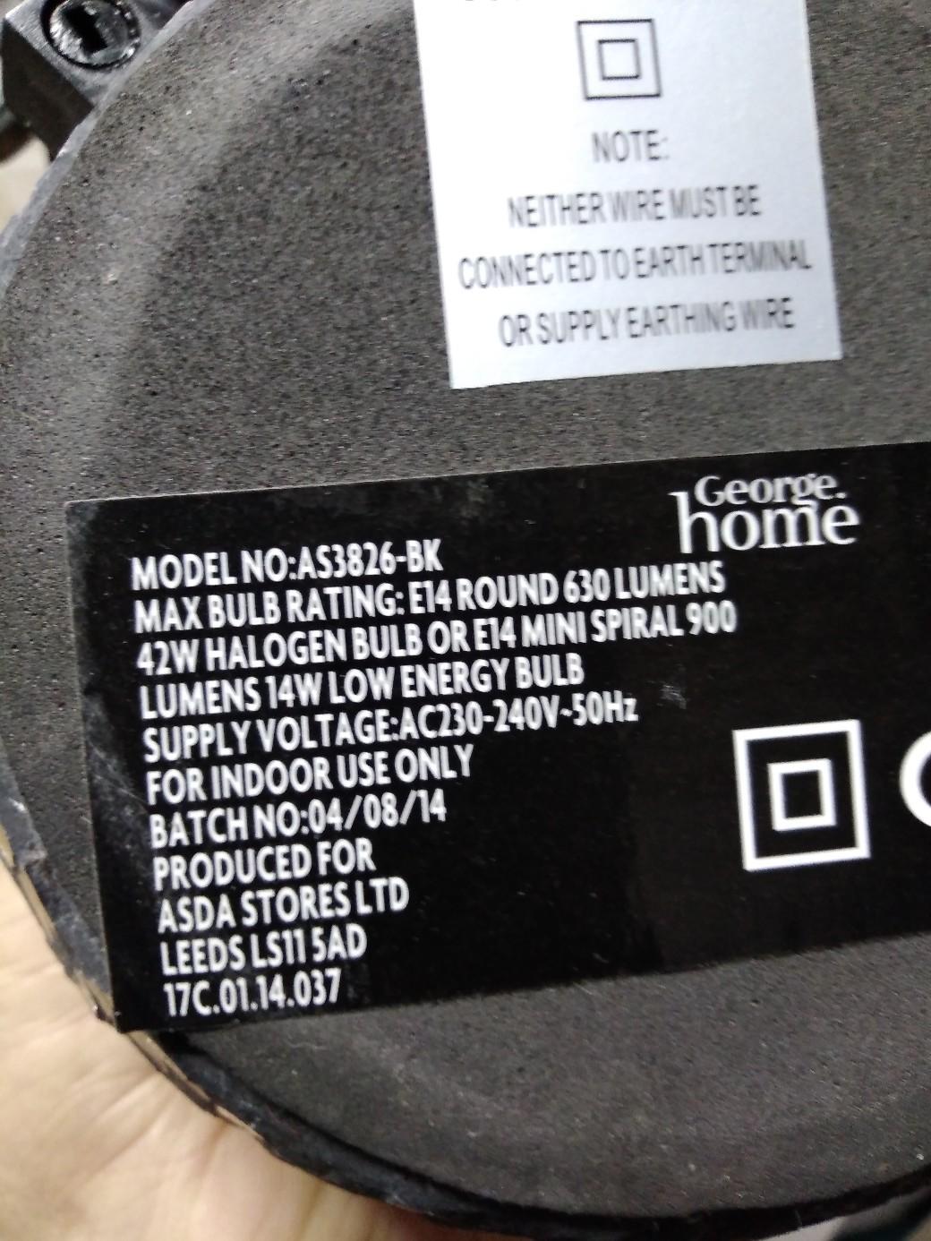 Asda bedside lamps in Cannock Chase for £18.00 for sale Shpock