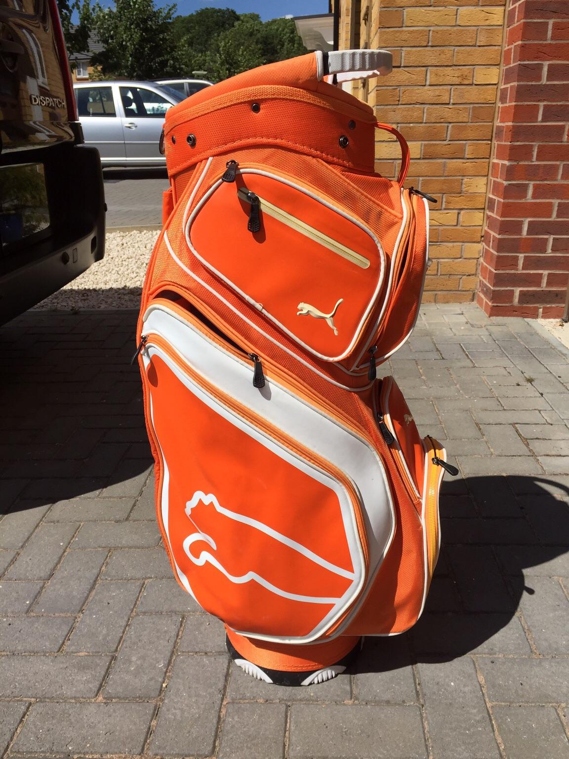Puma Golftasche Formation Stripe Cart Golf Bag Grau Orange In Nordrhein