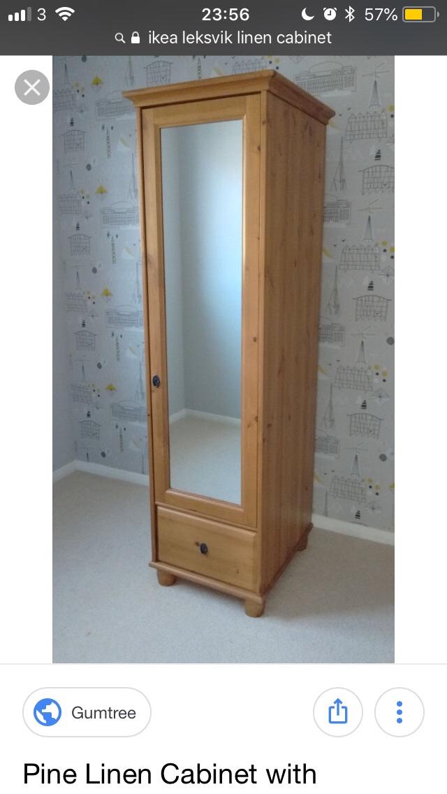 Ikea linen / slim mirror wardrobe in B60 Bromsgrove für £ 25,00