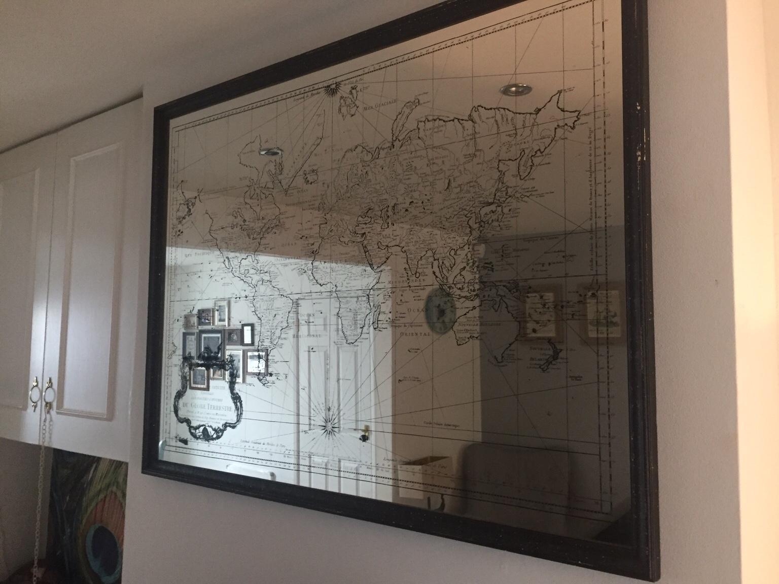 Large World Map Feature Mirror in GL50 Cheltenham for £50.00 for sale