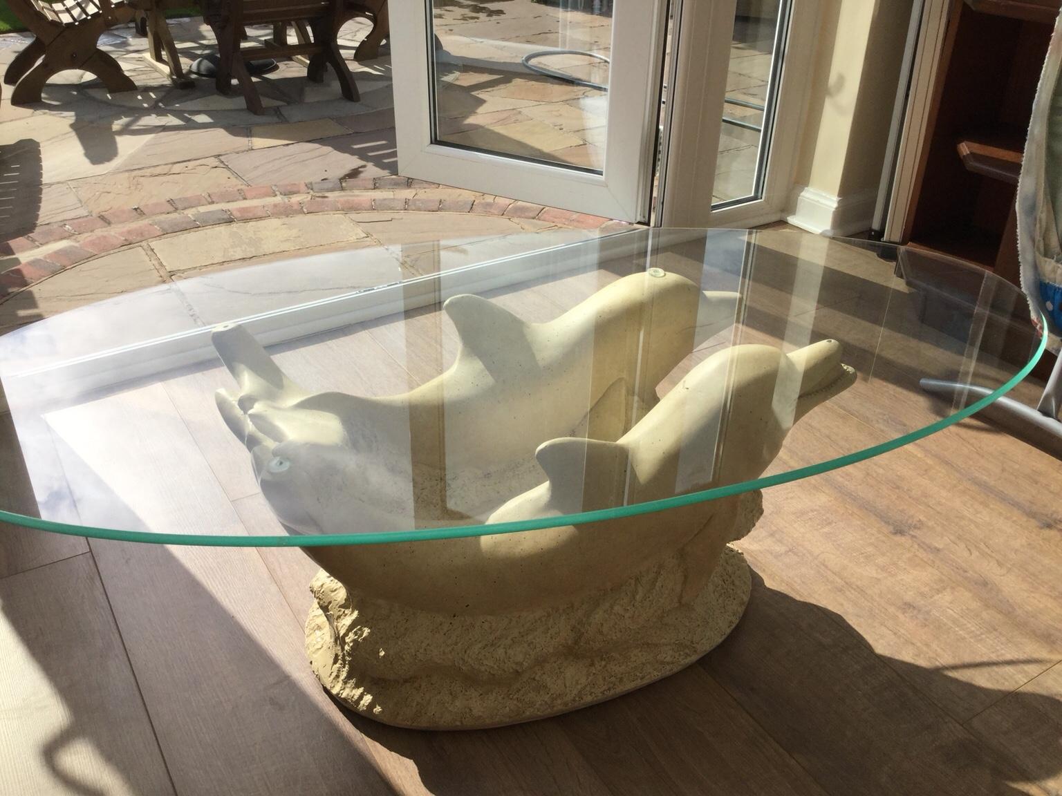 Bevelled edge glass top dolphin table in Shoeburyness for £35.00 for