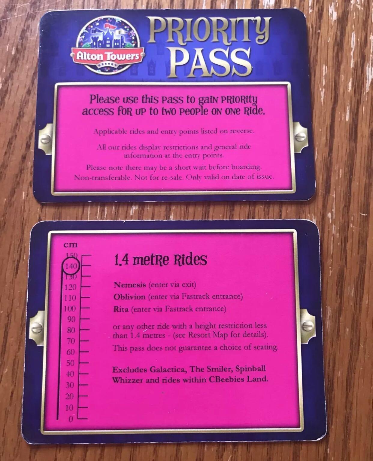 Alton tower fast track passes in CR0 Croydon for £8.00 for sale Shpock