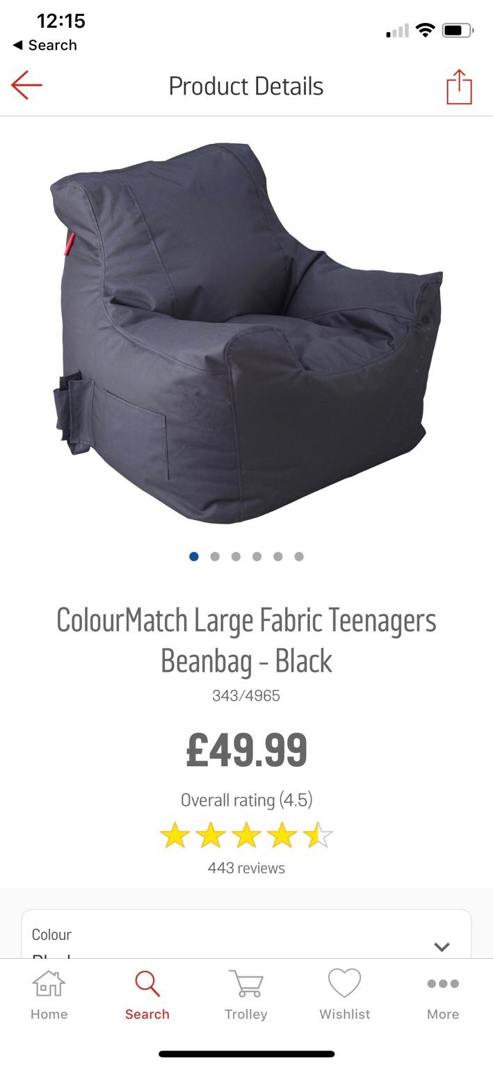 Argos bean bag with cup and remote holder in Wolverhampton for £20.00