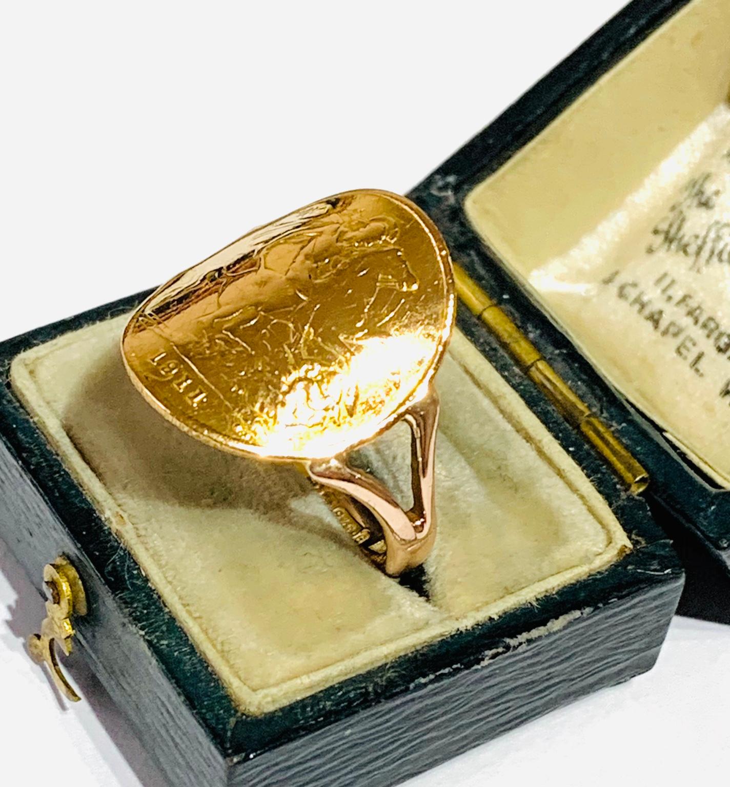 Antique 22ct / 9ct gold 1/2 Sovereign ring in S12 Sheffield for £260.00