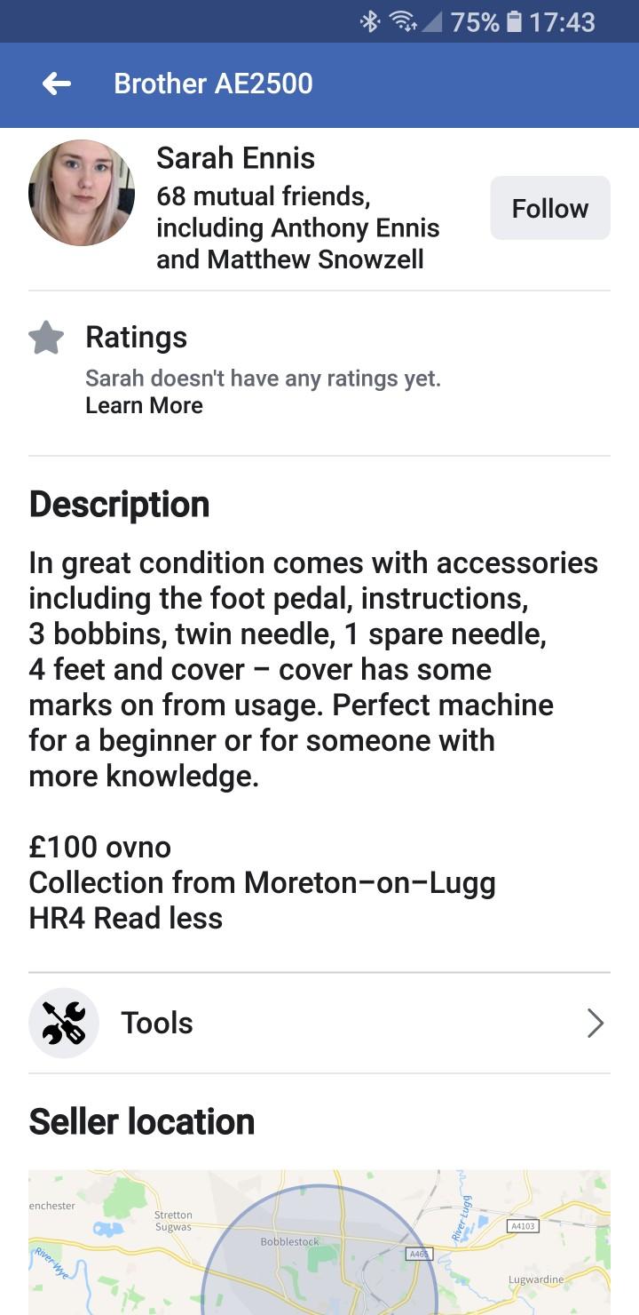 Brother AE2500 SEWING MACHINE in Moreton on Lugg for £100.00 for sale