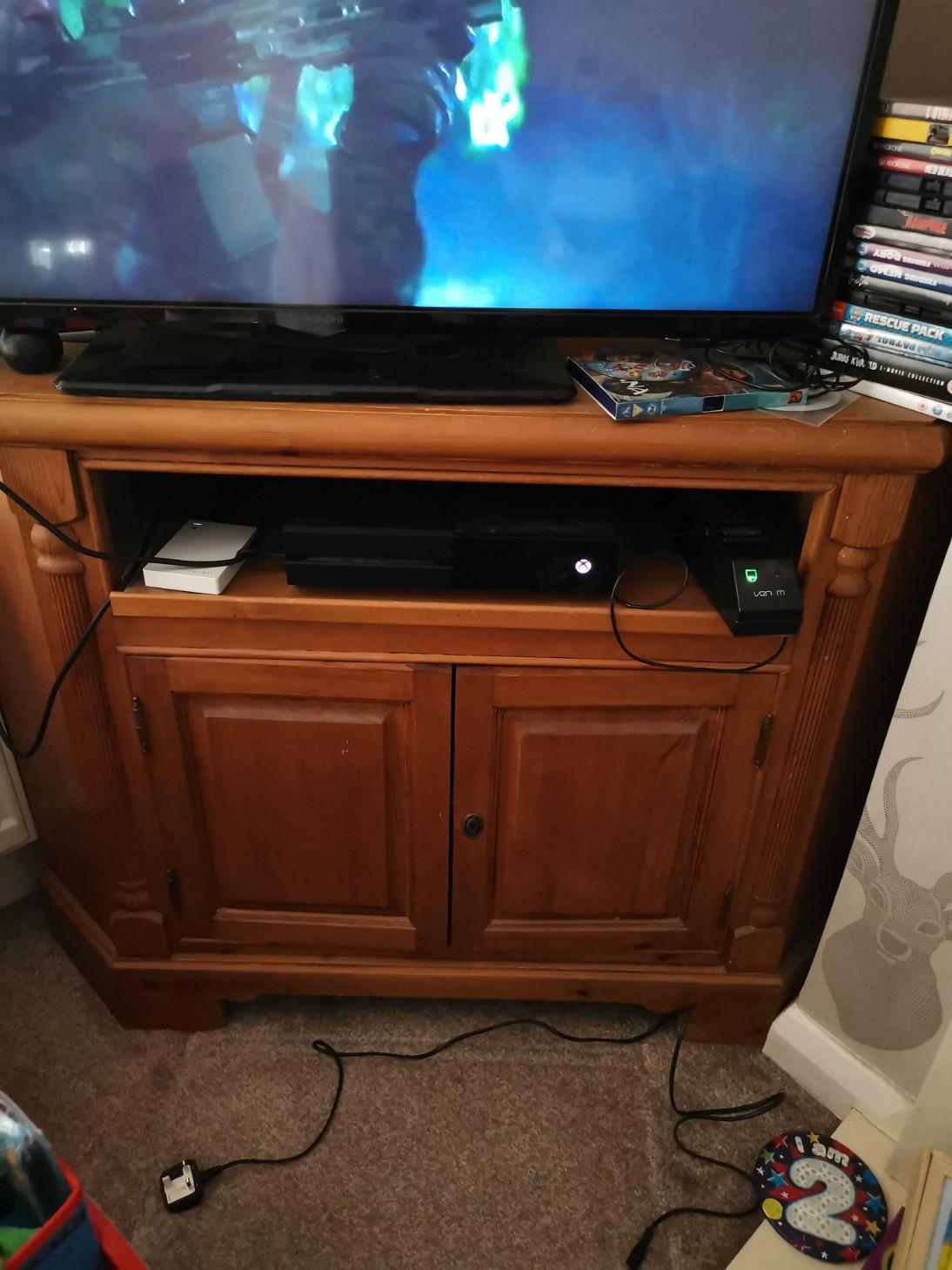 Antique Pine TV Unit and Display in ST2 9AF Joiner's Square for