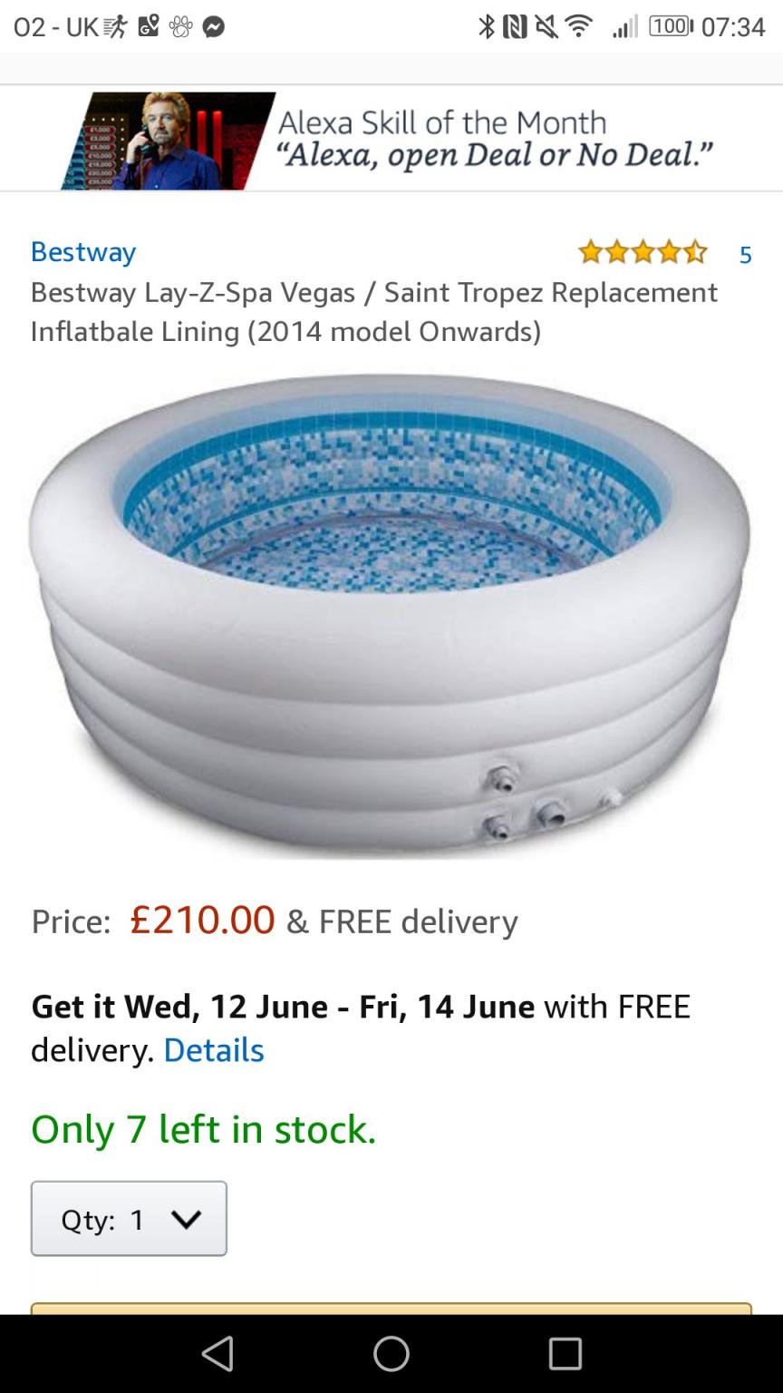 LAY Z SPA VEGAS / ST TROPEZ HOT TUB LINER NEW in WA7 Runcorn für 160,00