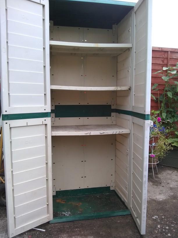 plastic garden storage unit with shelves in M16 Manchester for £25.00