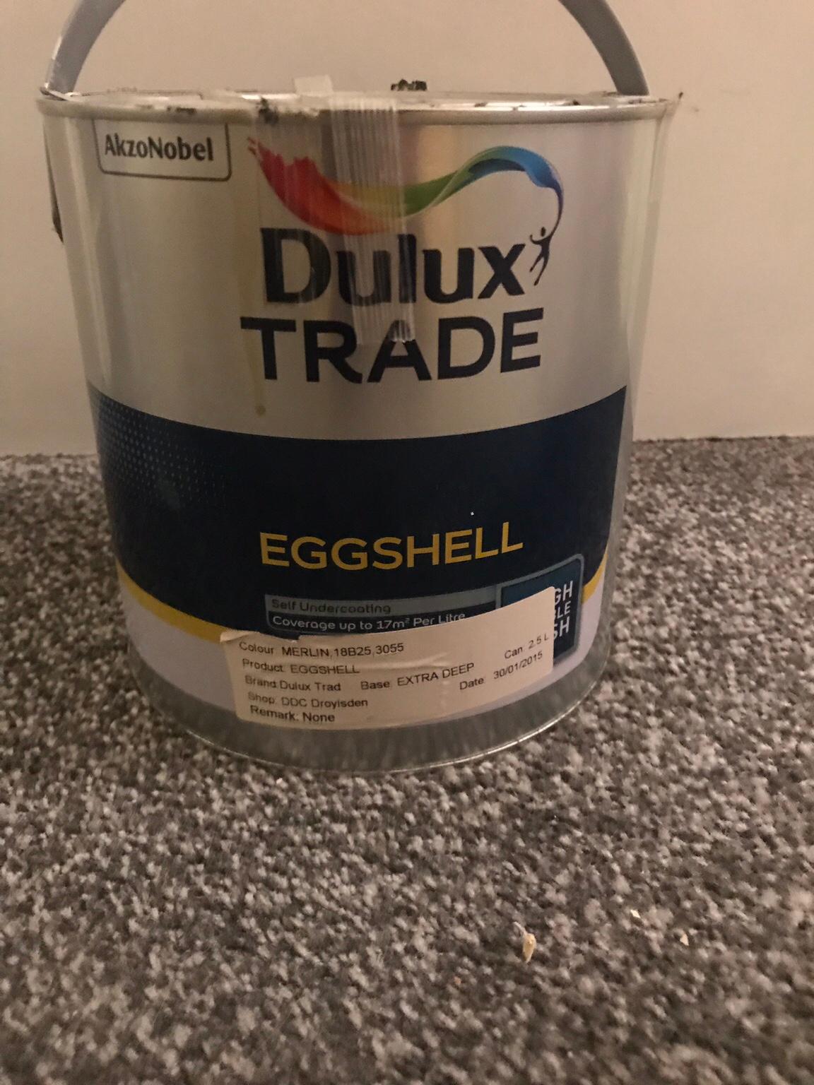 Dulux Trade Eggshell Paint 2.5L Merlin(Grey) in SK16 Tameside for £7.50
