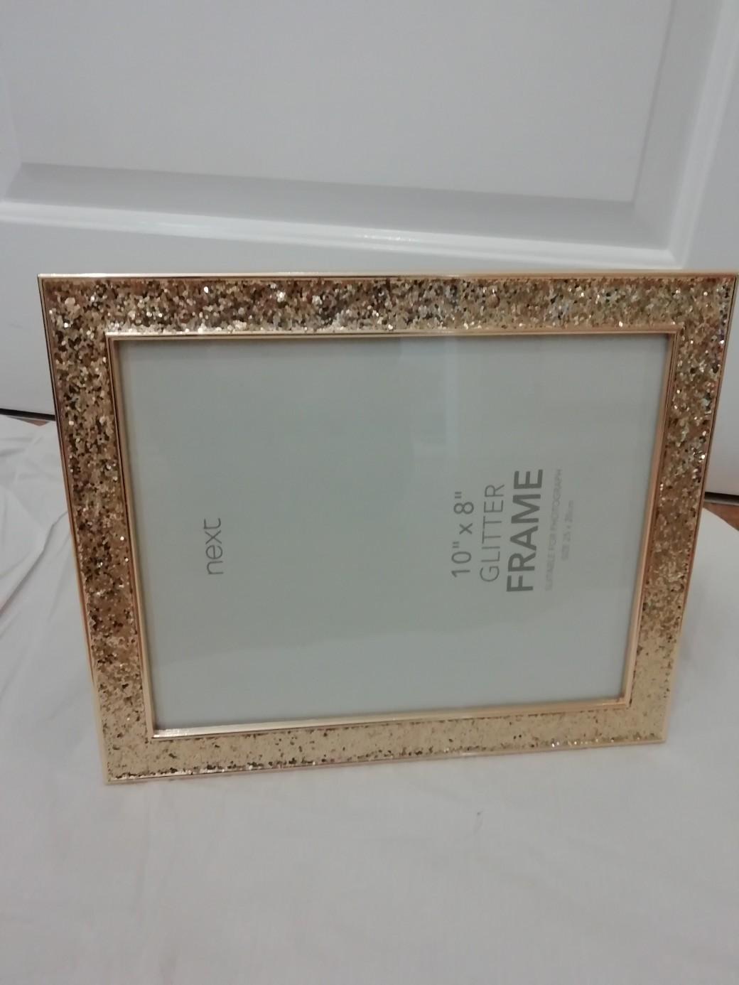 New Next Gold Glitter 10x8 Photo Frame in Doncaster for £15.00 for sale