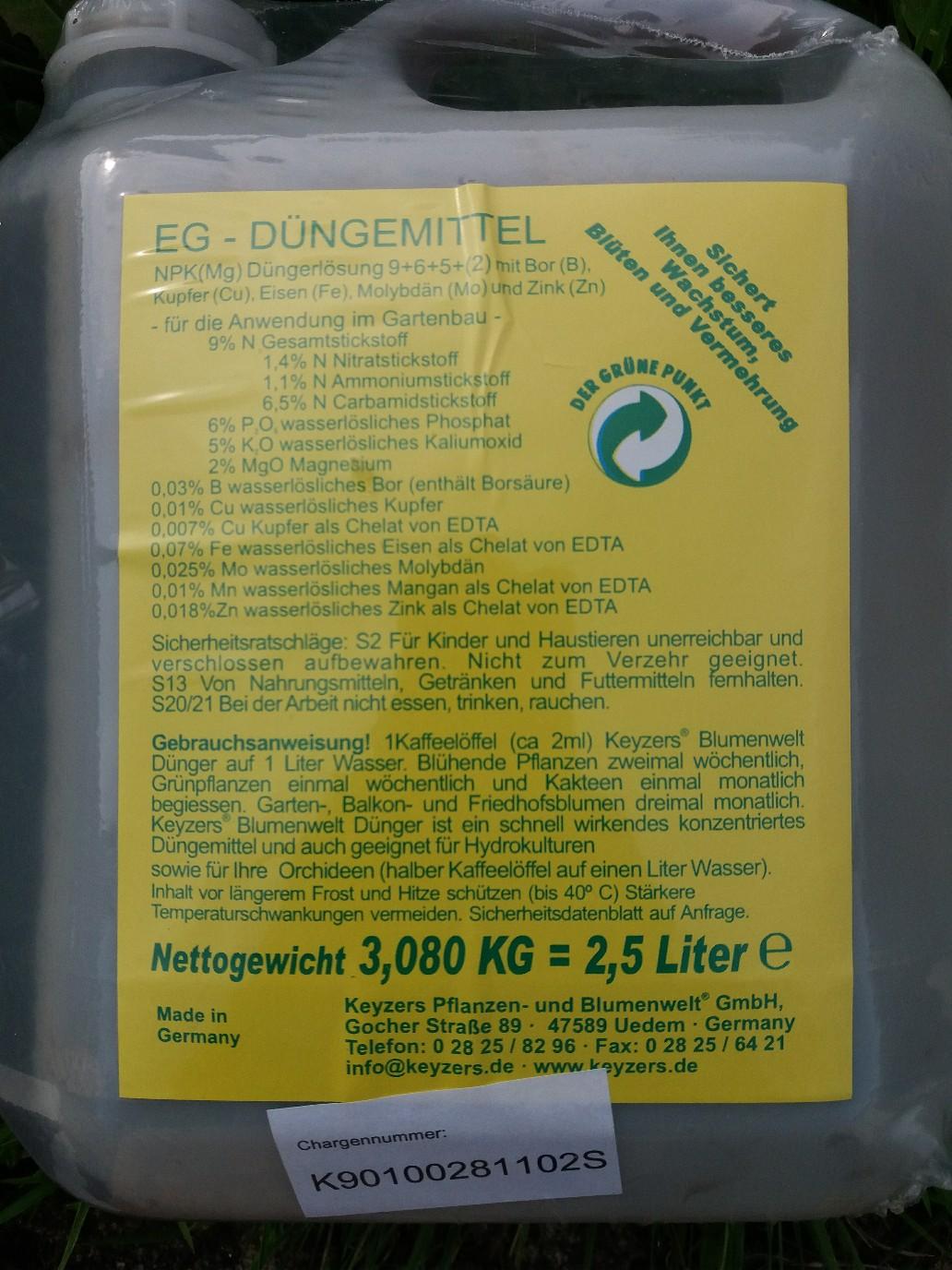Keyzers Blumendünger 2500 Ml In 21129 Hamburg Für 19,00 € Zum Verkauf | Shpock De