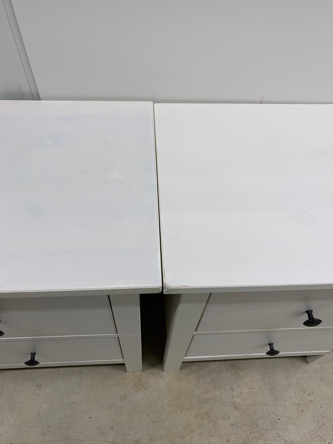 2 X IKEA HEMNES BEDSIDE TABLES IN WHITE STAIN in SE27 London for £125.