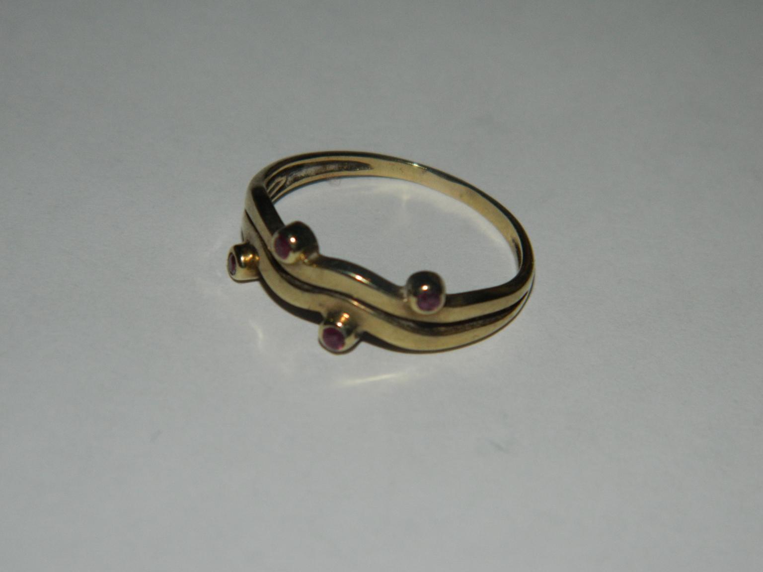 Jugendstil Goldring 333 mit Rubinen in 55743 IdarOberstein für 60,00