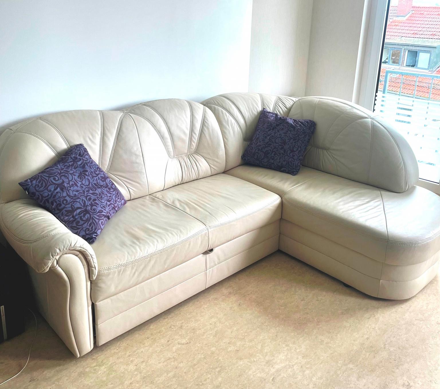 Ledersofa mit Schlaffunktion und Bettkasten in 90451 Nürnberg für 140