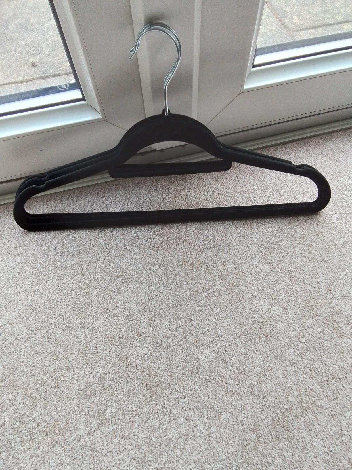THREE BLACK VELVET COAT HANGERS in B74 Walsall for £0.50 for sale Shpock