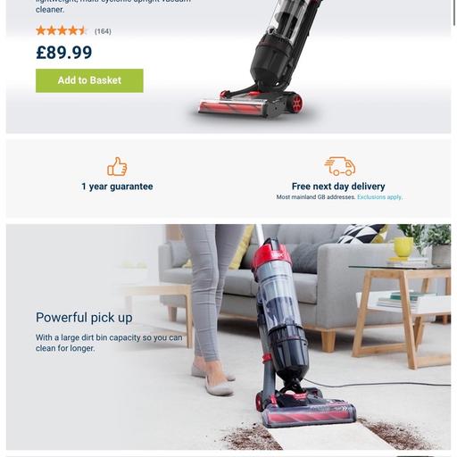 Vax Mach Air Revive Upright Vacuum Cleaner in EH6 Edinburgh für 25,00