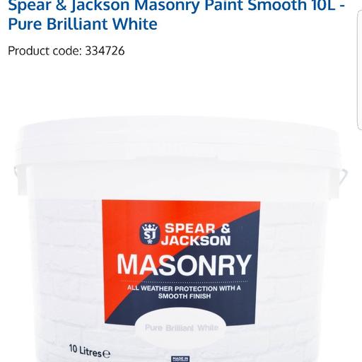 New spear and jackson white masonry paint in B63 Metropolitan Borough