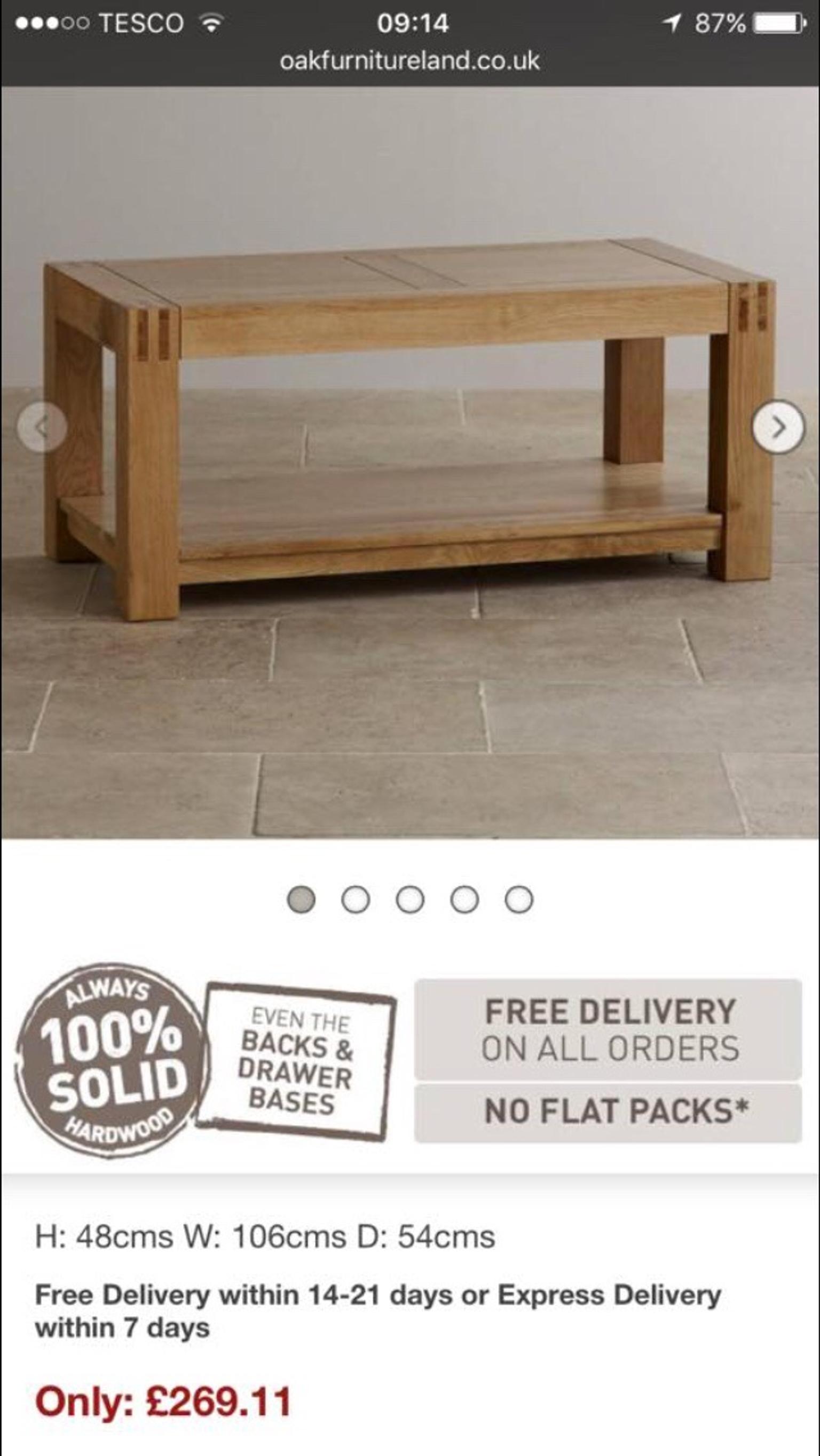 Oak Furniture Land " Alto" Oak Coffee Table in B79 Tamworth for £120.00