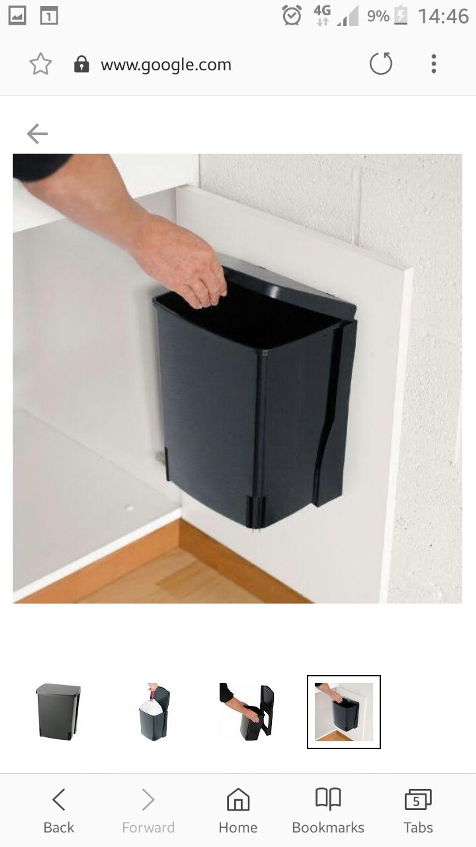 Built in Black Recycling Cupboard Bin 10L in London Borough of Hounslow