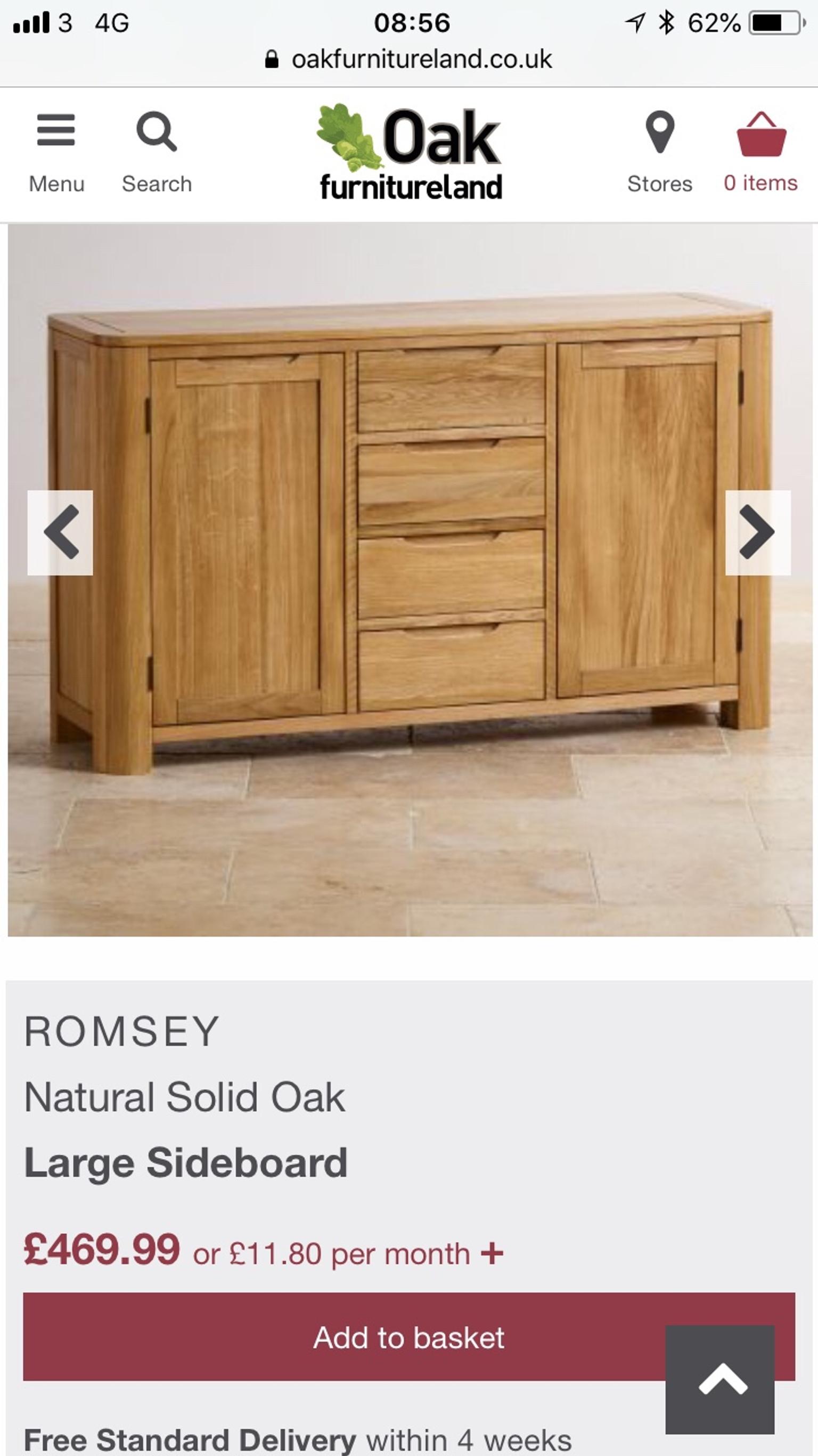 Oak Furniture Land “Romsey” sideboard in B77 Tamworth for £230.00 for