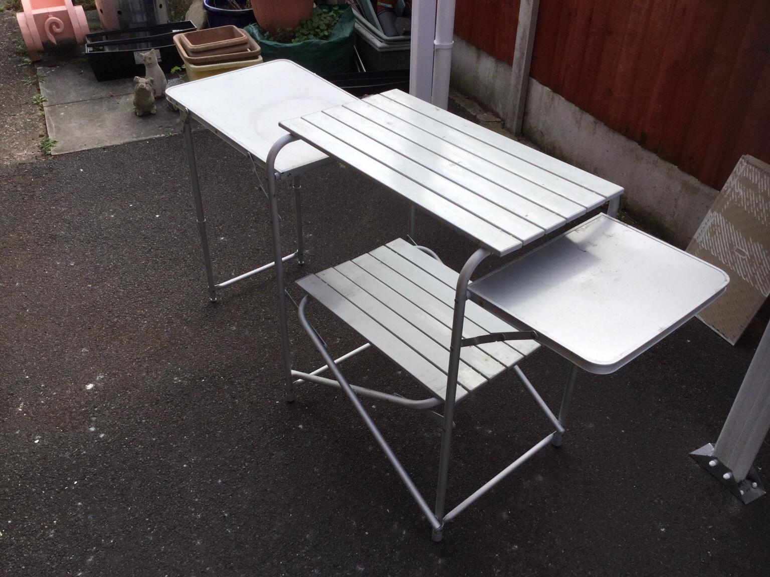 Gelert aluminium camping kitchen unit stand in ST15 Stone for £15.00