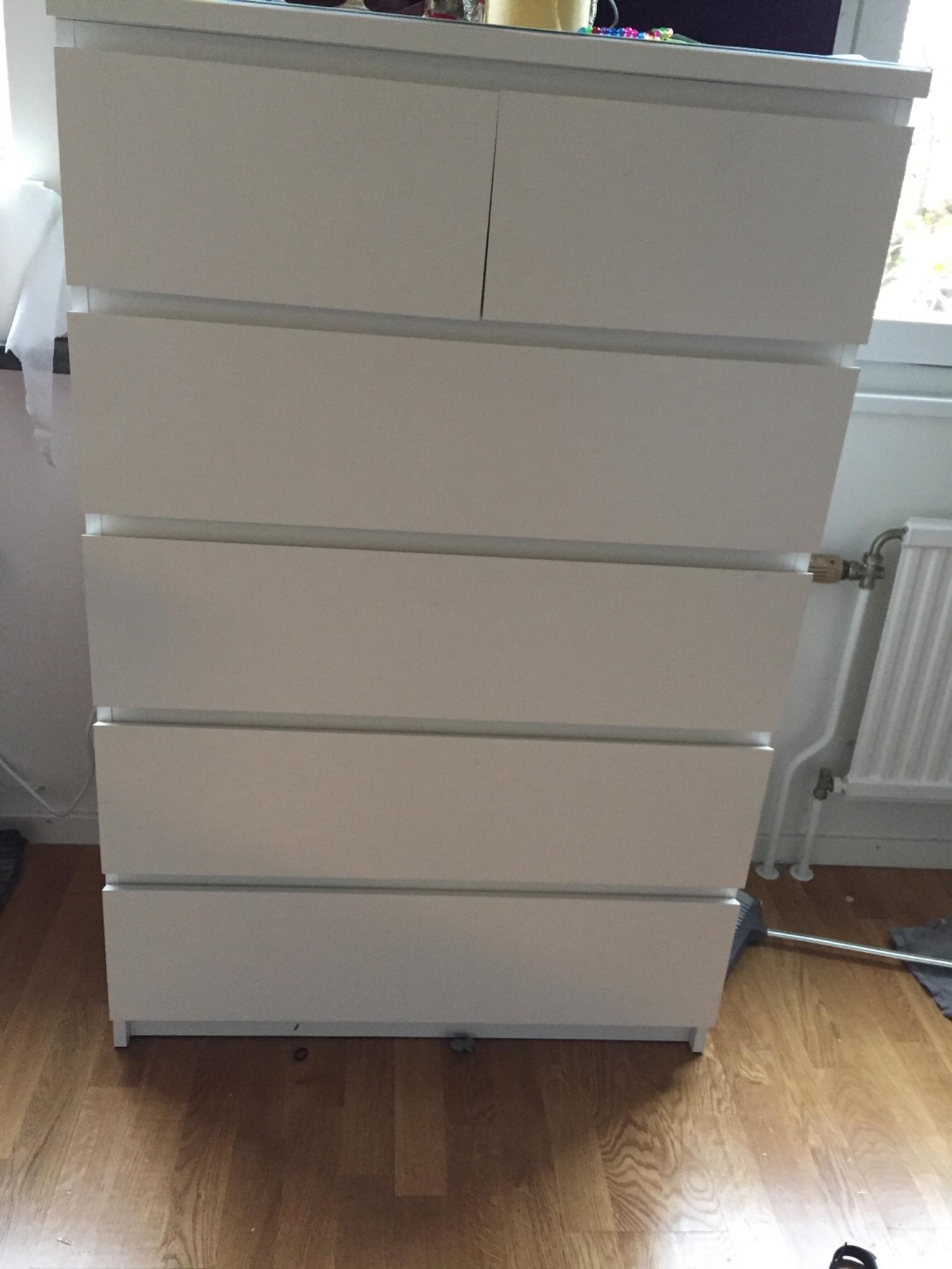 malmbyrå 6 lådor Ikea Malm Byrå Med 6 Lådor, Vit, 80X123 Cm In 13641 Handen For Sek 100.00 For Sale | Shpock