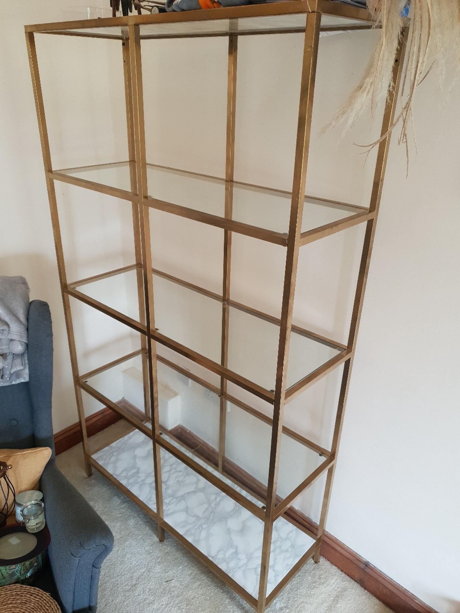 gold and glass shelving unit in Cotswold for £50.00 for sale Shpock