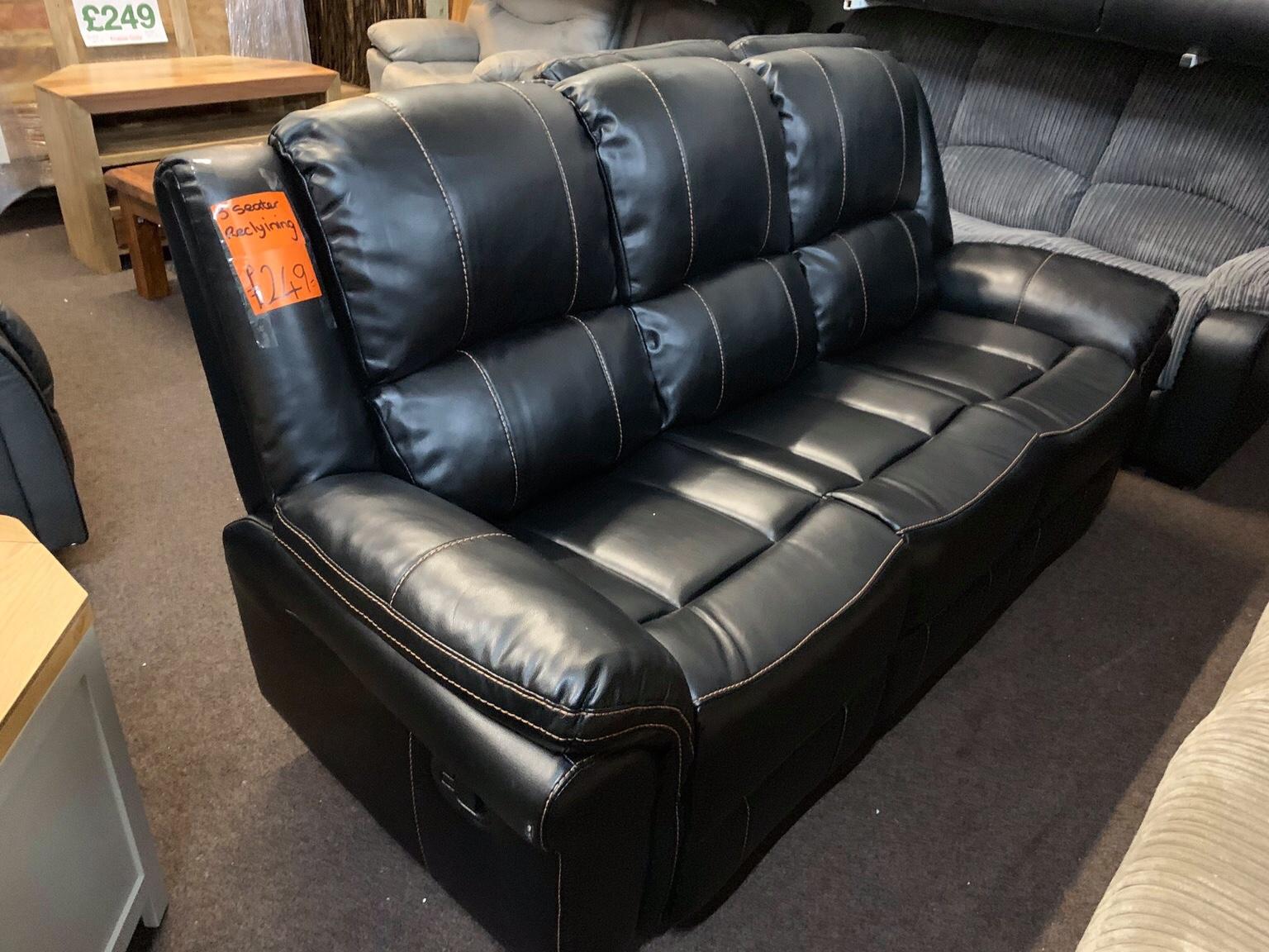 Black leather 3 seater sofa ( new ) in TF2 Telford for £249.00 for sale