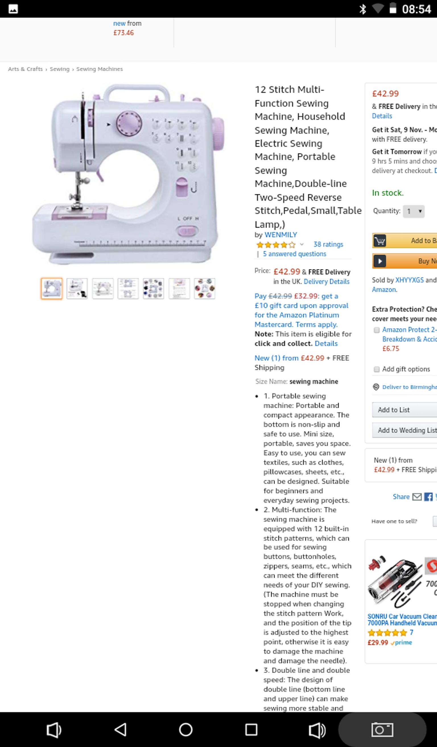 New EGL beginners sewing machine 12 stitch in TF4 Dawley for £20.00 for