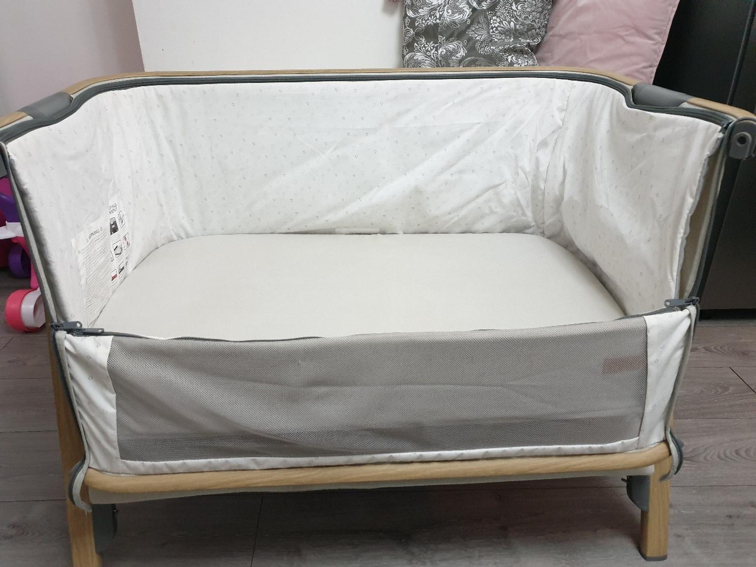 Tutti Bambini CoZee Bedside CribOak/Silver in EN8 Broxbourne for £70.