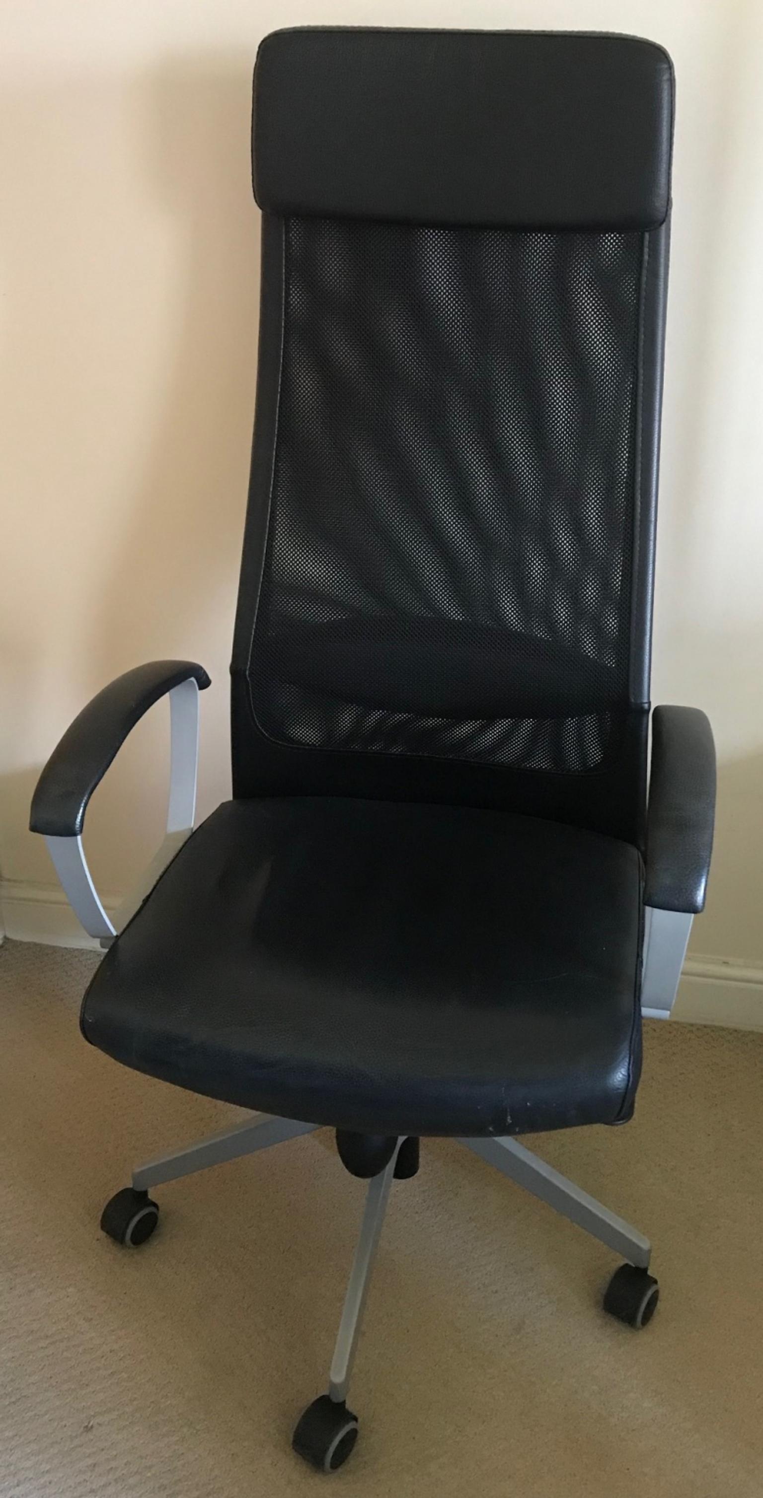 office chair IKEA black faux leather Markus in CR0 Croydon for £70.00