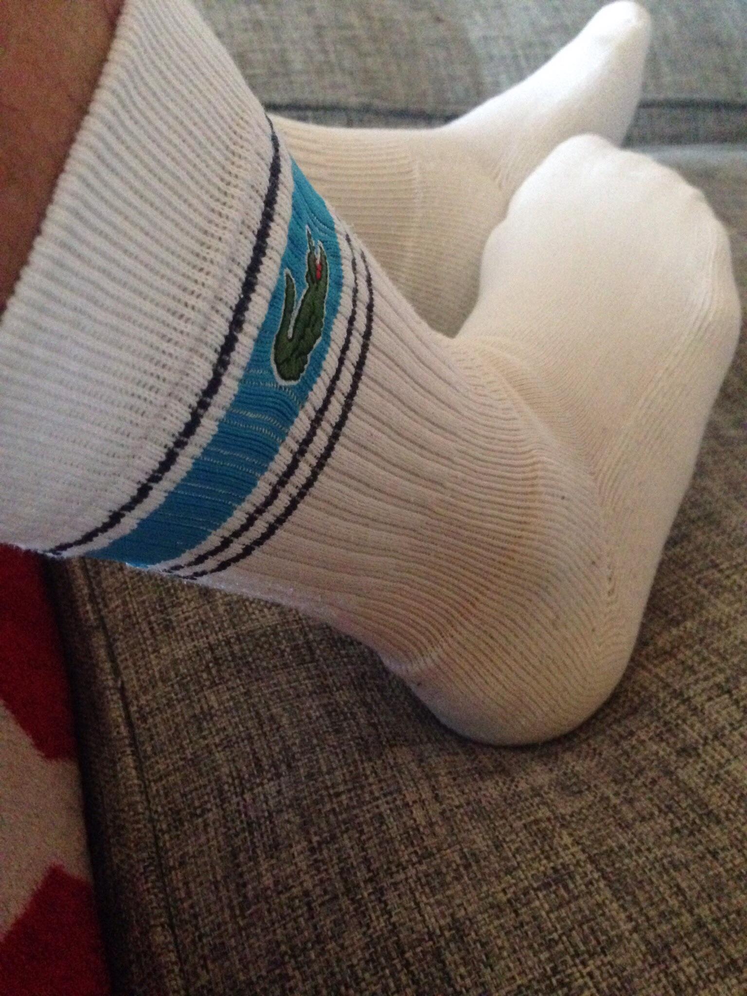 Lacoste Socken/3942 weiß/hellblaue Streifen in 64646 Heppenheim