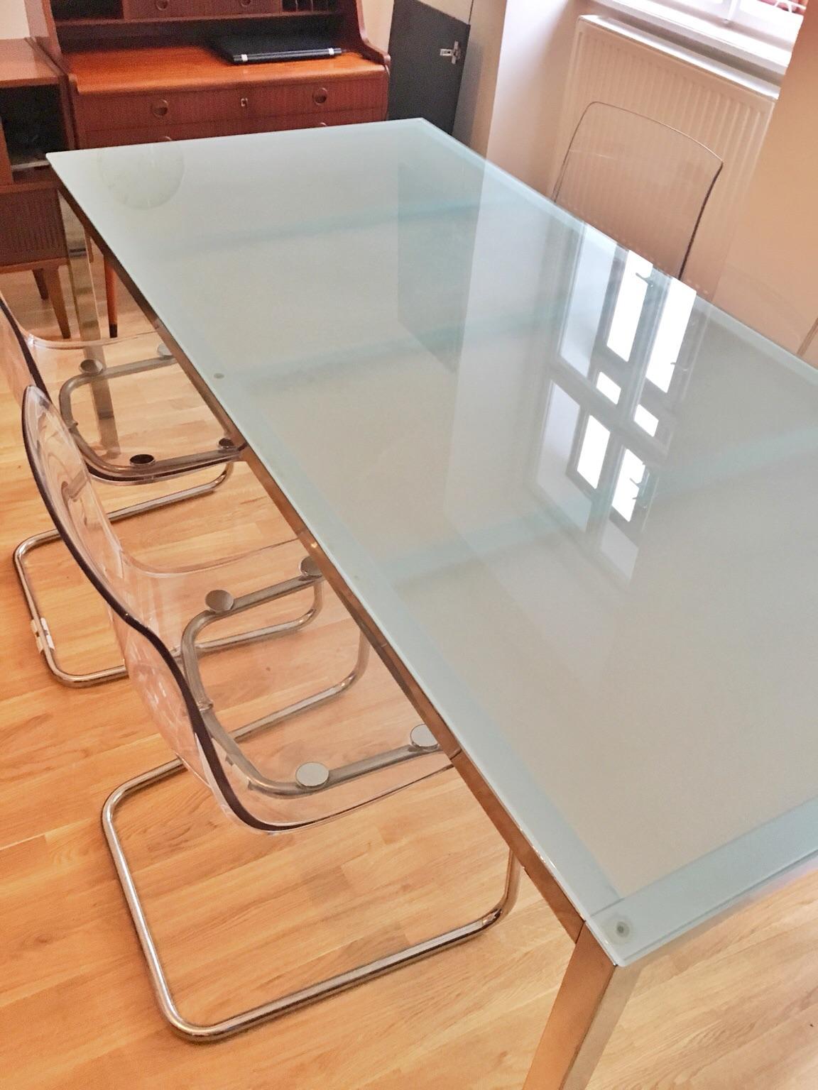 Esstisch Ikea TORSBY Glas Chrom Milchglas in 1080 Wien for €90.00 for