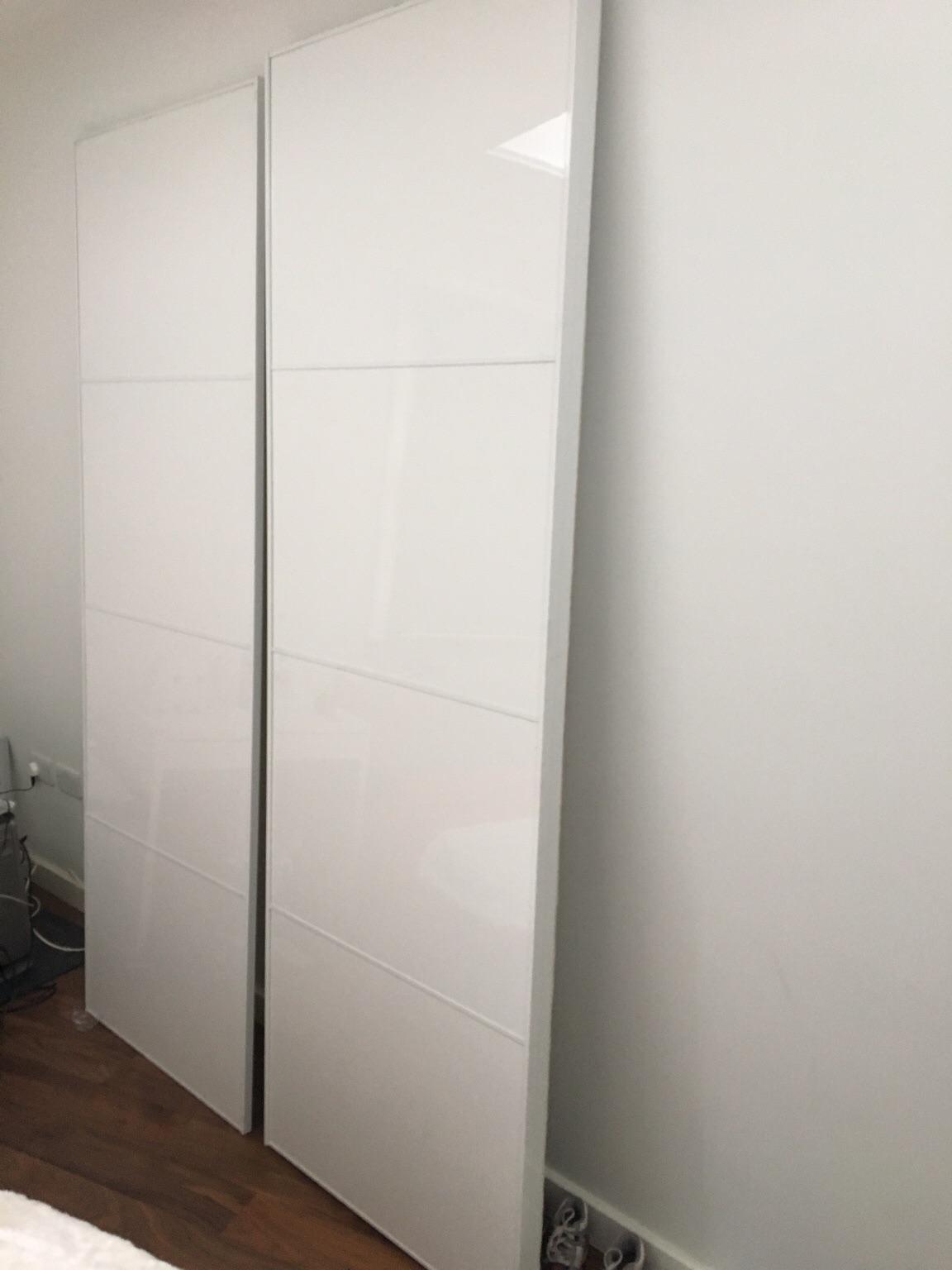 IKEA PAX sliding wardrobe doors(Pair) white in NW6 Westminster for £50.