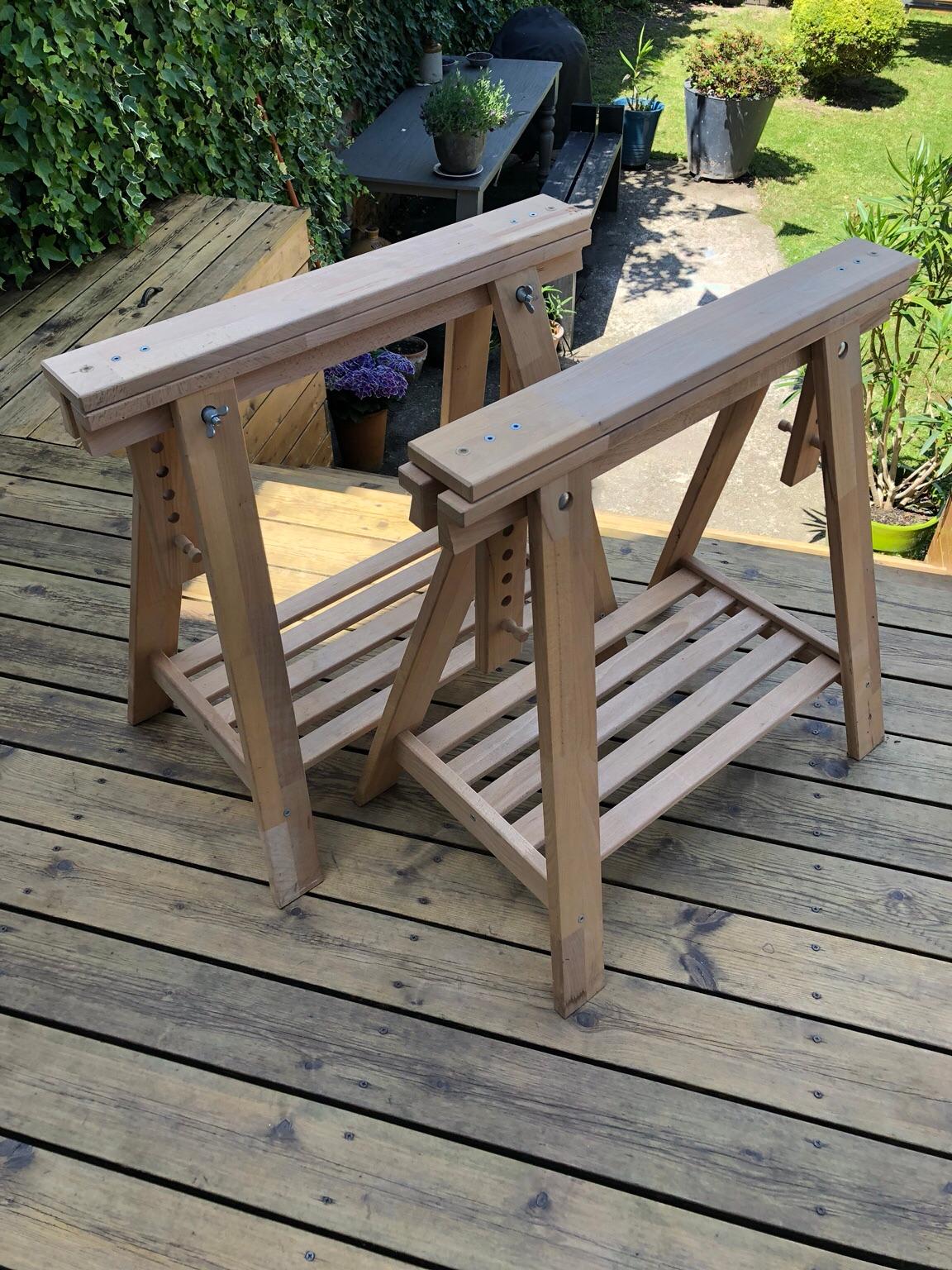 Wooden trestle table legs in SM2 Sutton for £20.00 for sale Shpock