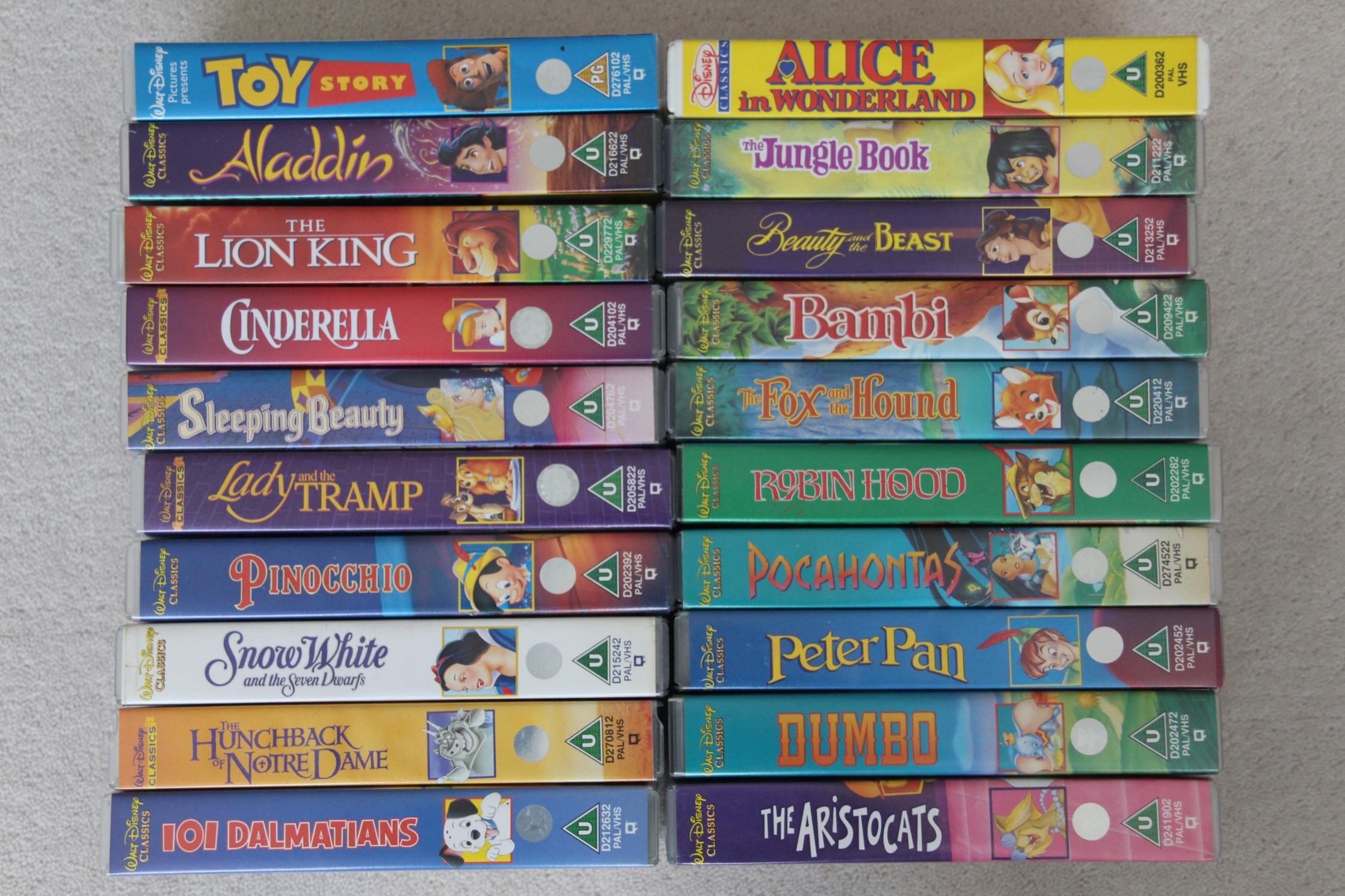20 Walt Disney Classic animated films on VHS in SM1 Sutton for £30.00 for sale Shpock