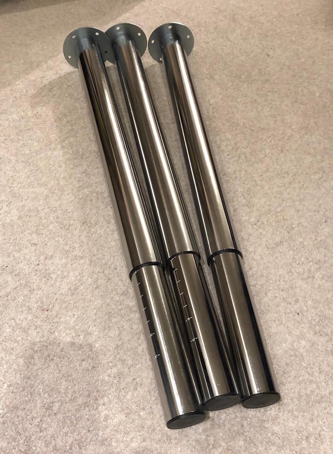Ikea adjustable chrome table legs in N3 for £4.00 for sale Shpock