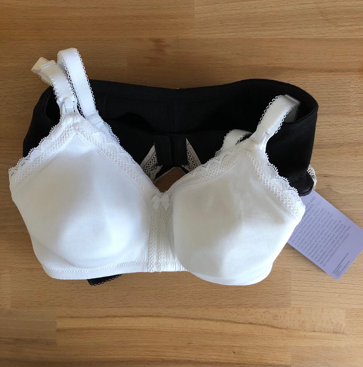 NEW M&S 2 PACK NON WIRED MATERNITY NURSING TSHIRT BRAS WITH EASY FOLD