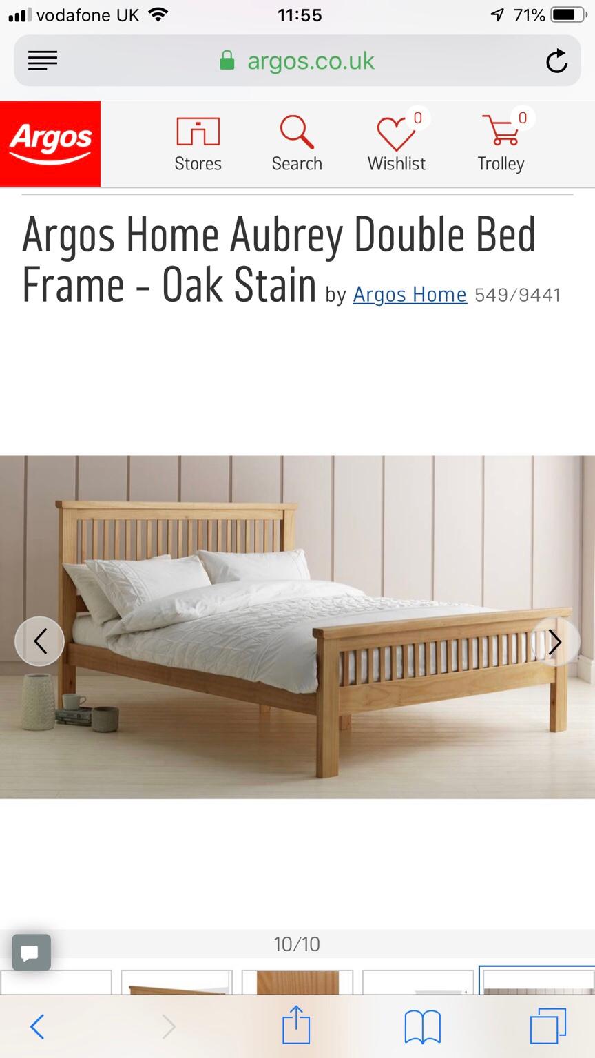 Wooden platform bed frame with nightstands. Argos Pine Oak Wooden Double Bed Frame In Se9 London For 35 00 For Sale Shpock