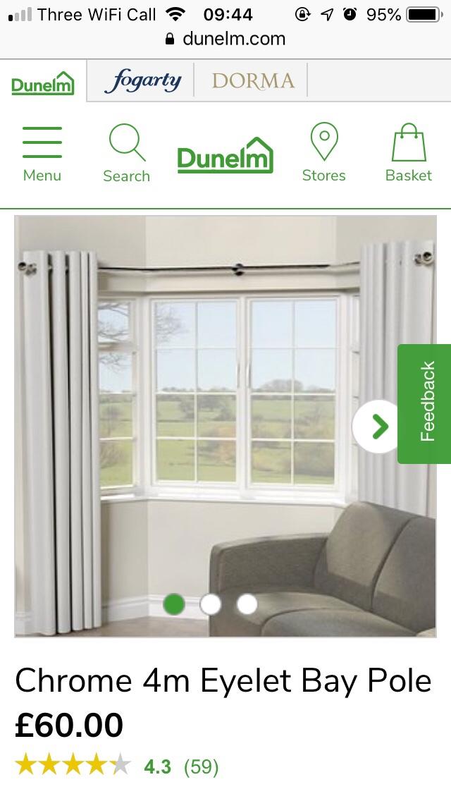 50 Inspirational Bay Window Curtain Pole Dunelm