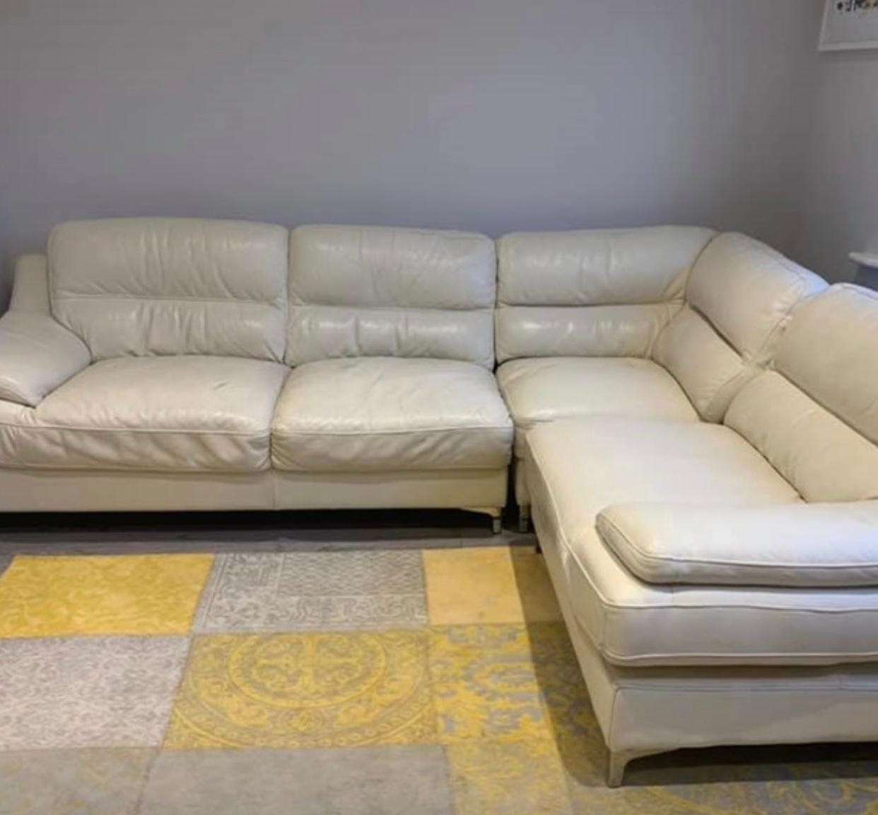 Csl cream leather sofa in BN1 Brighton for £120.00 for sale Shpock
