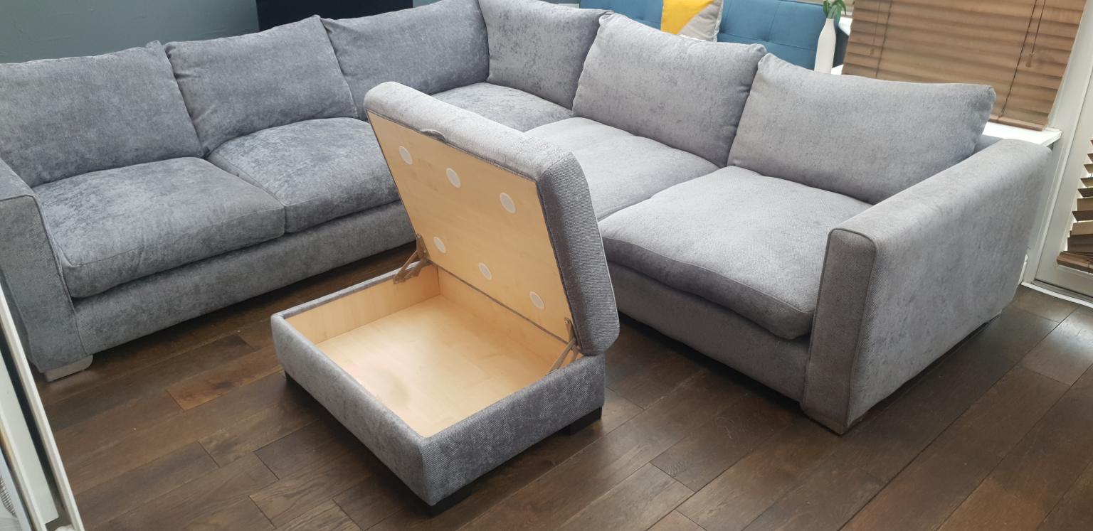Sofology Majestic Corner Sofa & Footstool in LE67