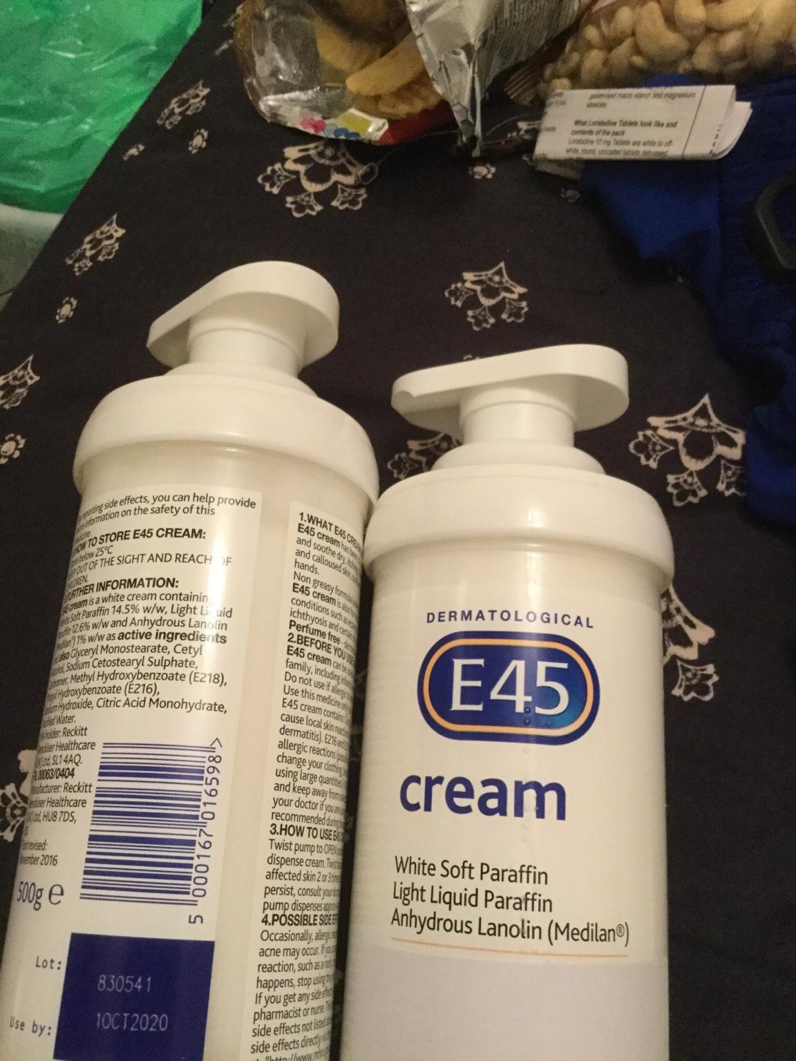 E45 CREAM 500G 2 BOTTLES EXP OCTOBER/2020 in W10 London for £10.50 for