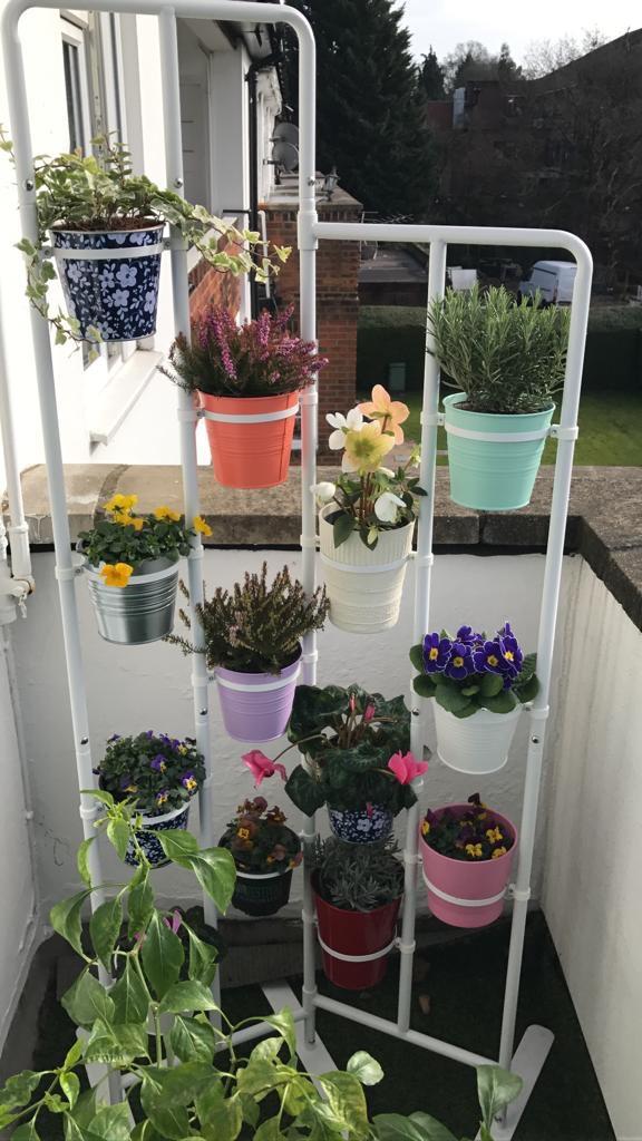Ikea plant stand socker white with pots in N2 for £20.00 for