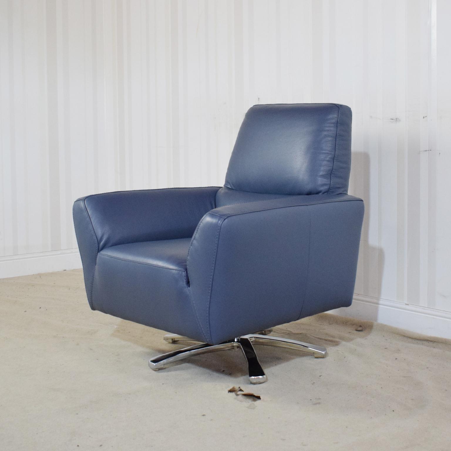 Blue Leather Swivel chair (18) in S60 Rotherham for £349.00 for sale