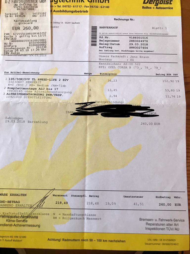 GOLF 3 BBS 15" 1H0601025Q Semperit in 60320 Frankfurt am Main for €333.